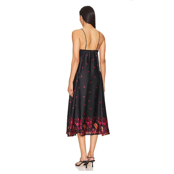 Free People Floral Midi Sundress in Black Combo in Small - Picture 5 of 11